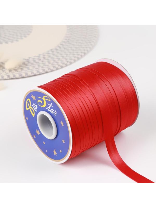 Косая бейка атласная, 15 мм × 132 м, цвет красный F162