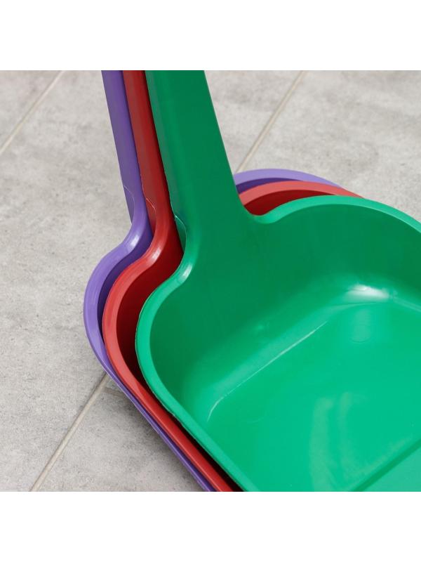 Совок для мусора квадратный с ручкой, цвет МИКС