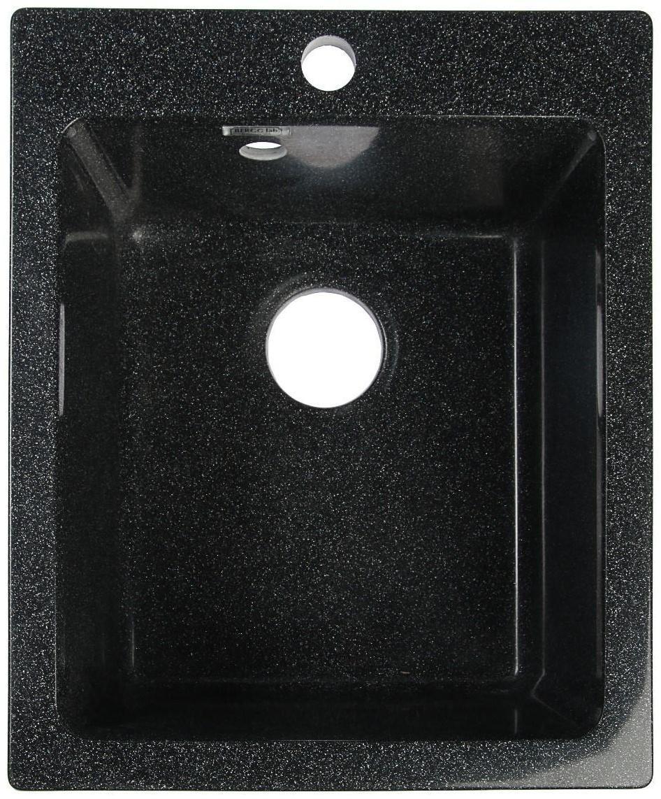 Мойка кухонная из камня MARRBAXX Линди Z8Q4, 425х500х195 мм, глянцевая, черная