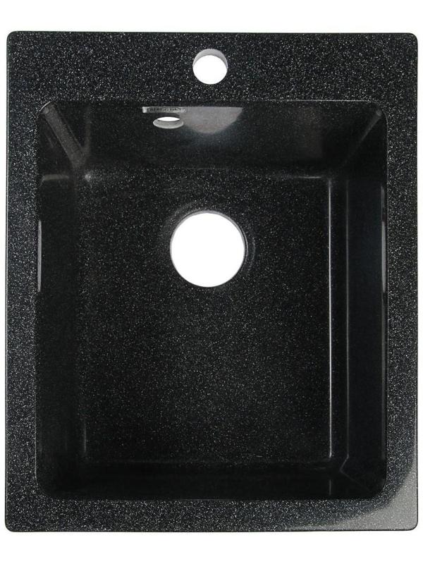 Мойка кухонная из камня MARRBAXX Линди Z8Q4, 425х500х195 мм, глянцевая, черная