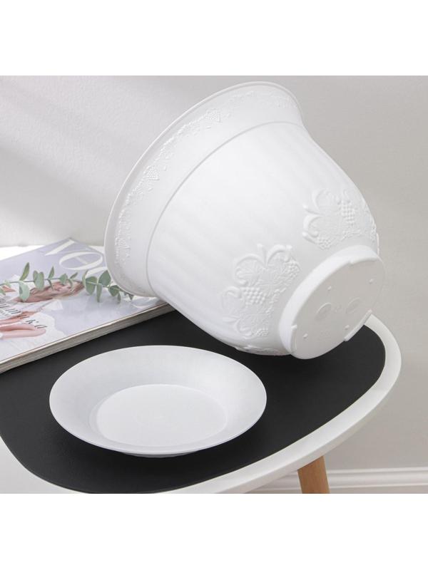 Горшок с поддоном «Ангара», 7 л, цвет белый