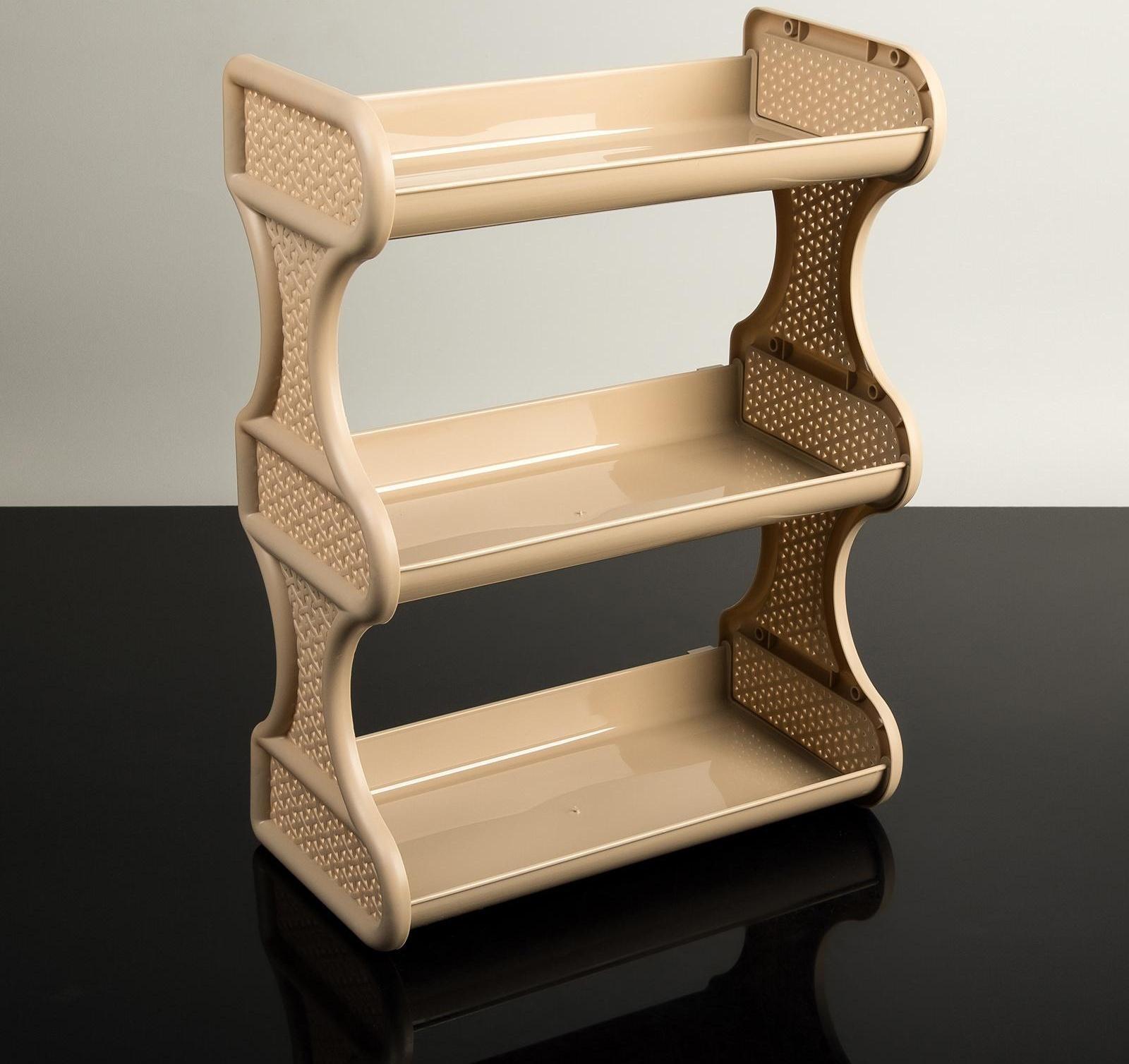 Полка навесная 3-х секционная BranQ Nature, 32,4×17×41,7 см, цвет кофейный