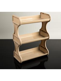 Полка навесная 3-х секционная BranQ Nature, 32,4×17×41,7 см, цвет кофейный