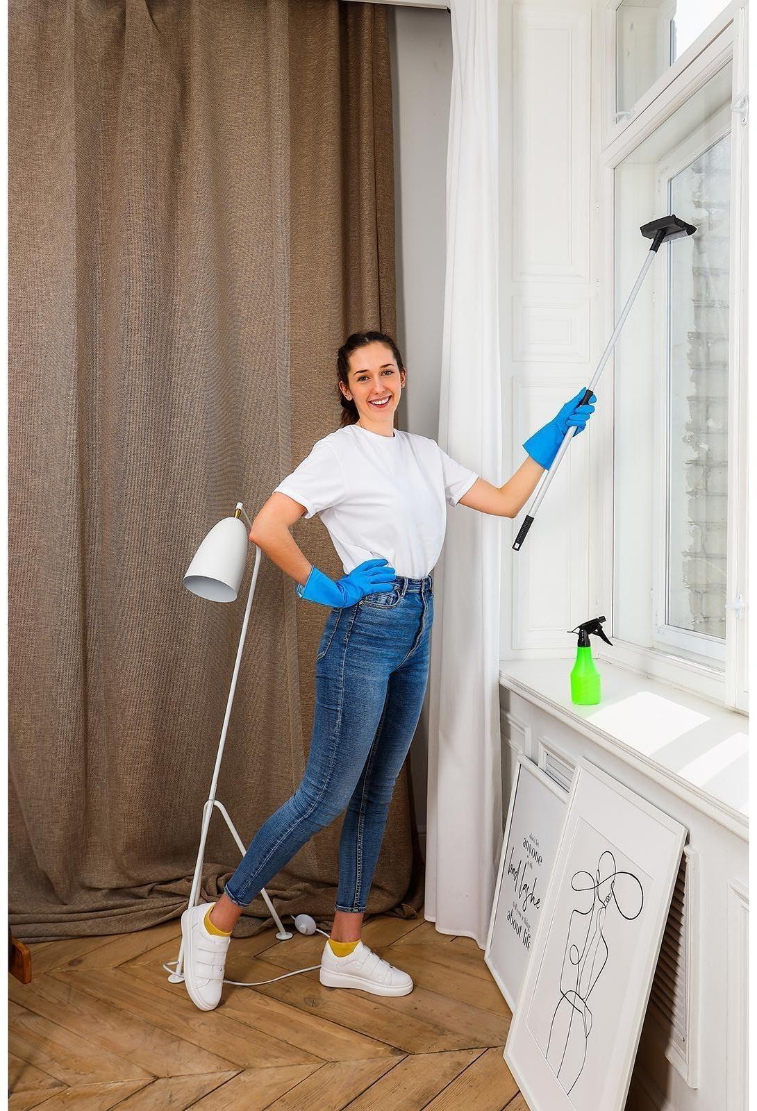 Окномойка с металлической ручкой и сгоном, 25×90 см, поролон