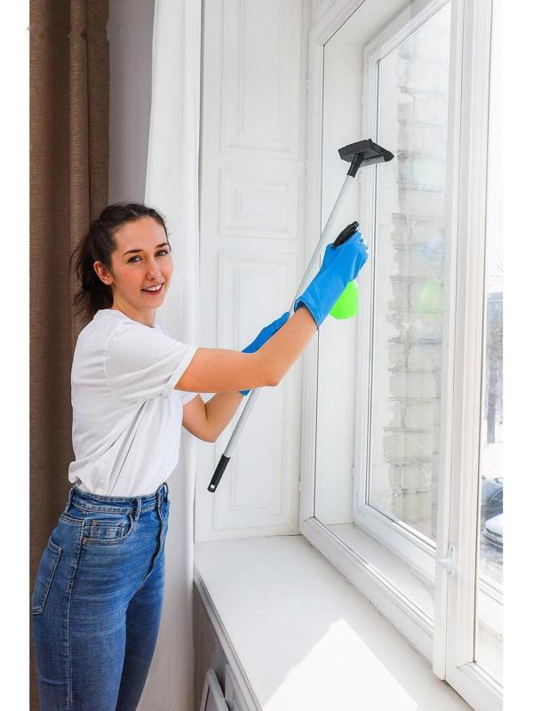 Окномойка с металлической ручкой и сгоном, 25×90 см, поролон