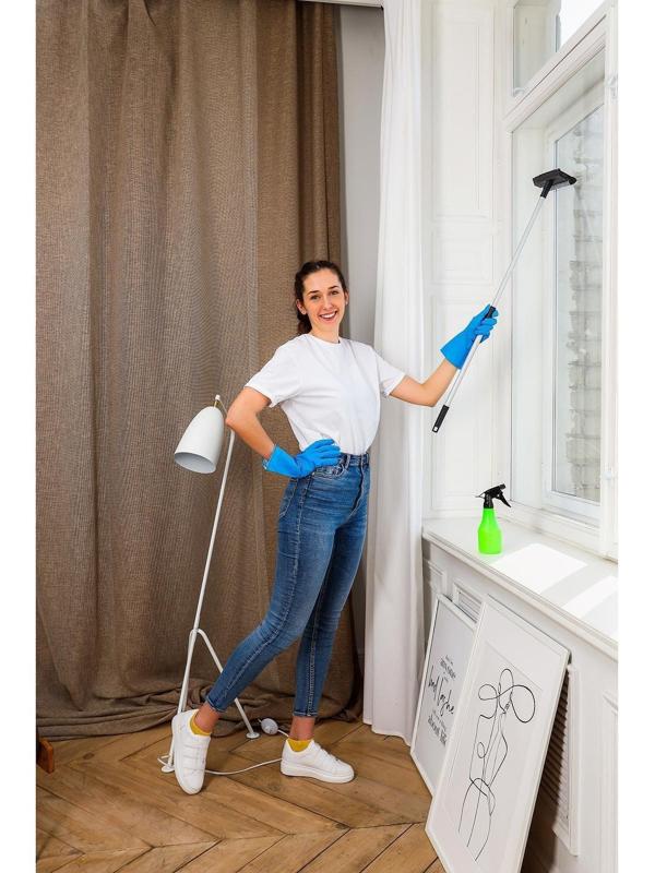 Окномойка с металлической ручкой и сгоном, 25×90 см, поролон