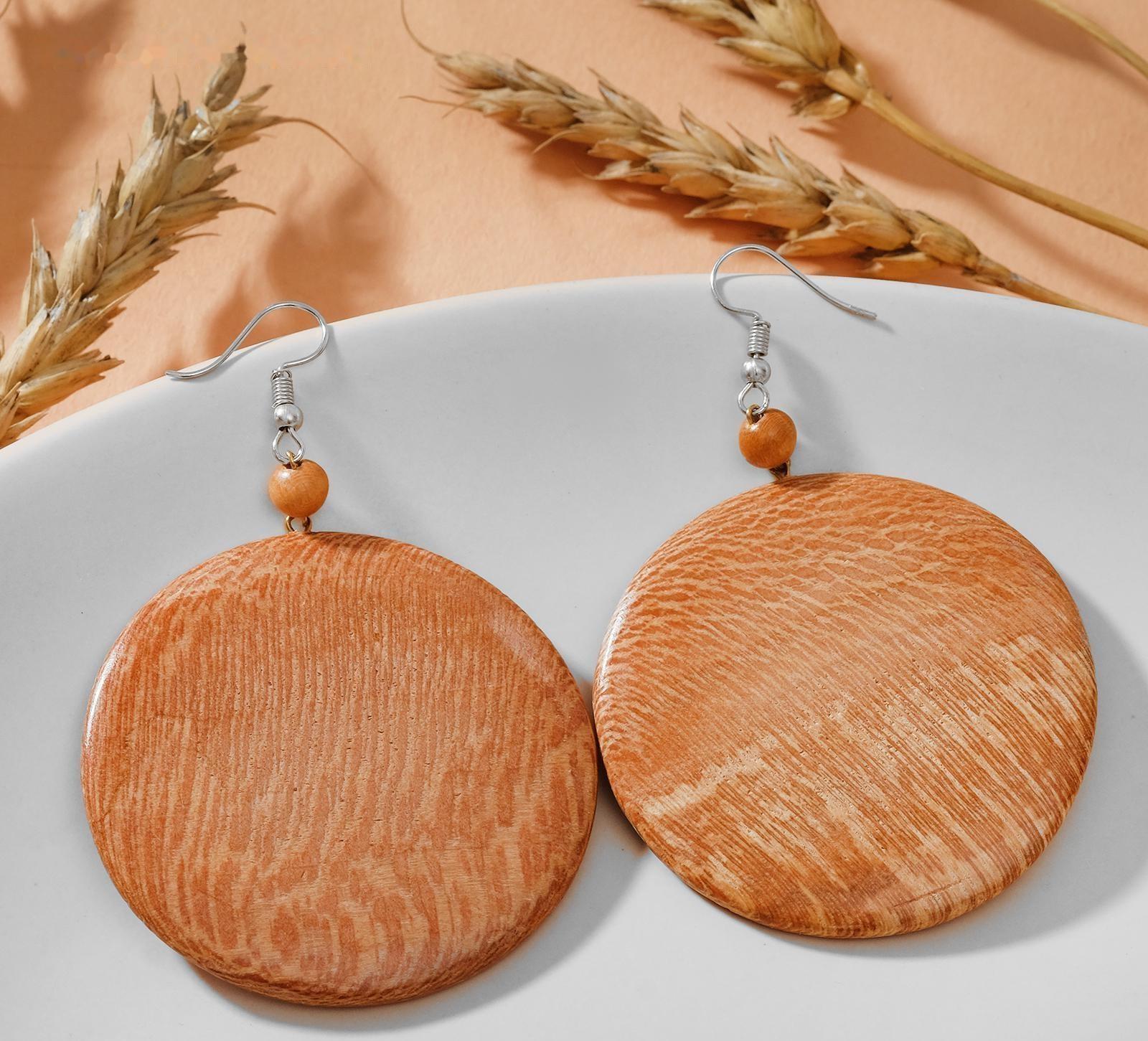 Серьги ручная работа, деревянные 