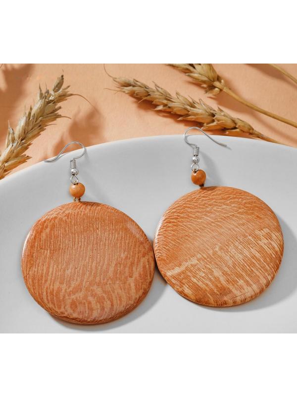 Серьги ручная работа, деревянные 