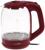 Чайник электрический LuazON LSK-1809, стекло, 1.8 л, 1500 Вт, подсветка, красный