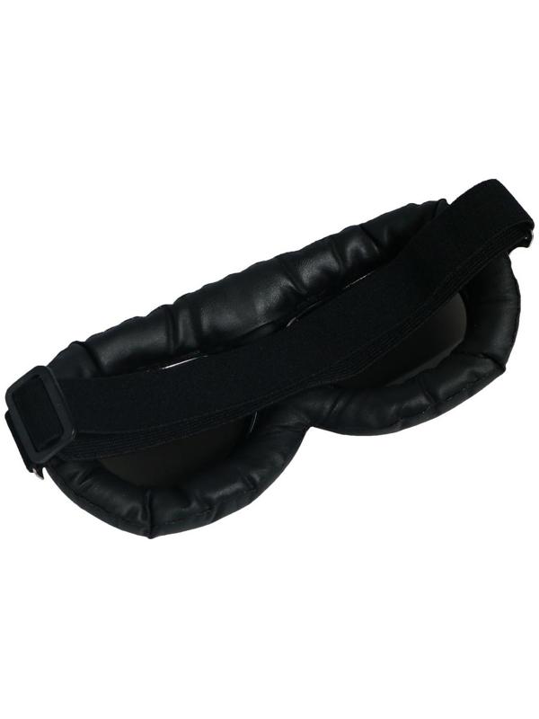 Очки для езды на мототехнике ретро, стекло хром, черные