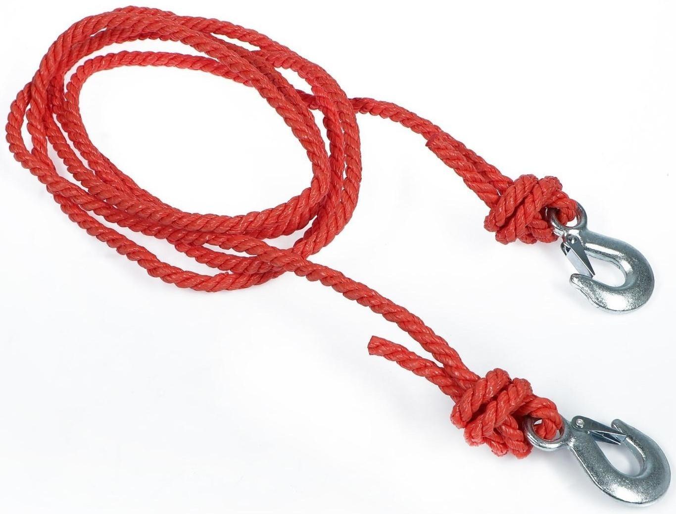 Трос буксировочный 5 тонн, тип канат, без цветных тканевых вставок, с 2 крюками