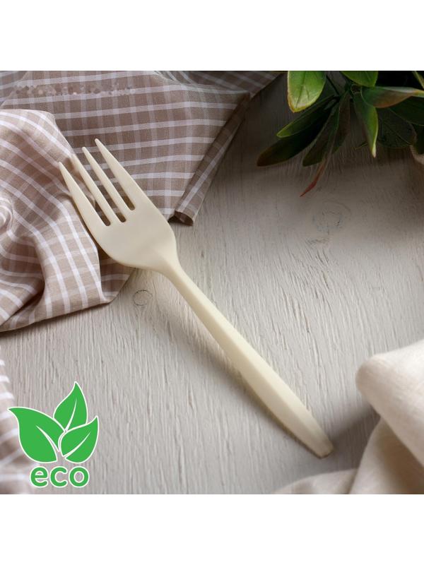 Набор одноразовых вилок из кукурузного крахмала Nature, 18 см, 6 шт