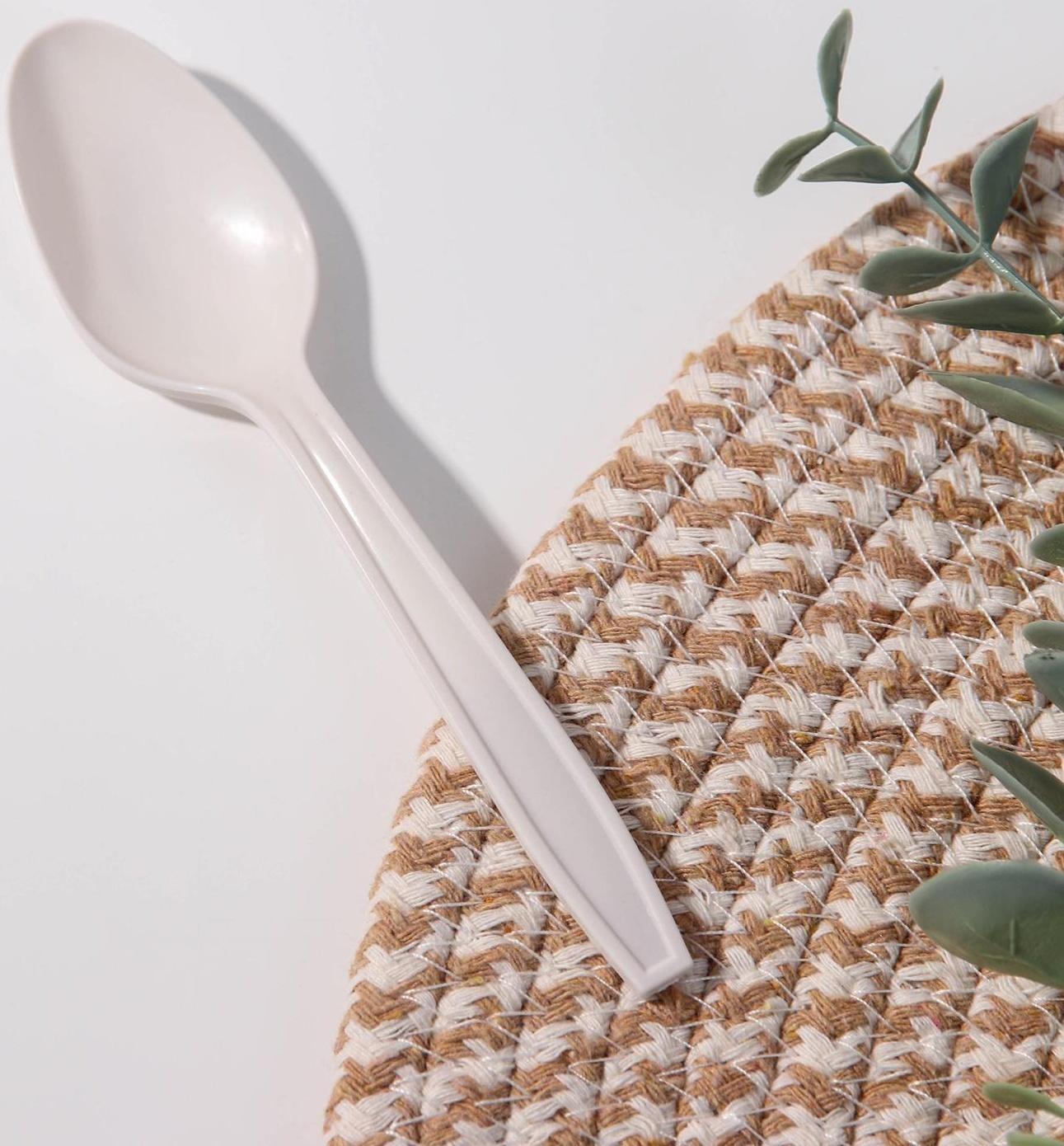 Набор одноразовых ложек из кукурузного крахмала Nature, 14,3 см, 6 шт, цвет бежевый