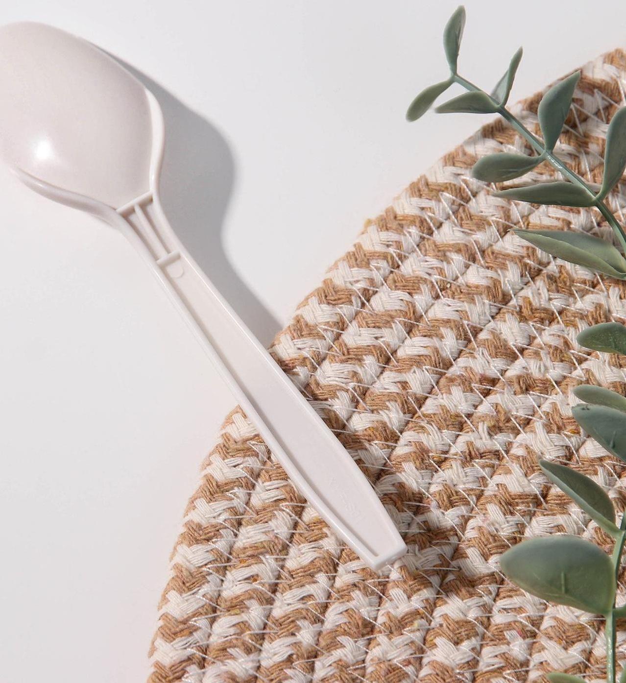 Набор одноразовых ложек из кукурузного крахмала Nature, 14,3 см, 6 шт, цвет бежевый