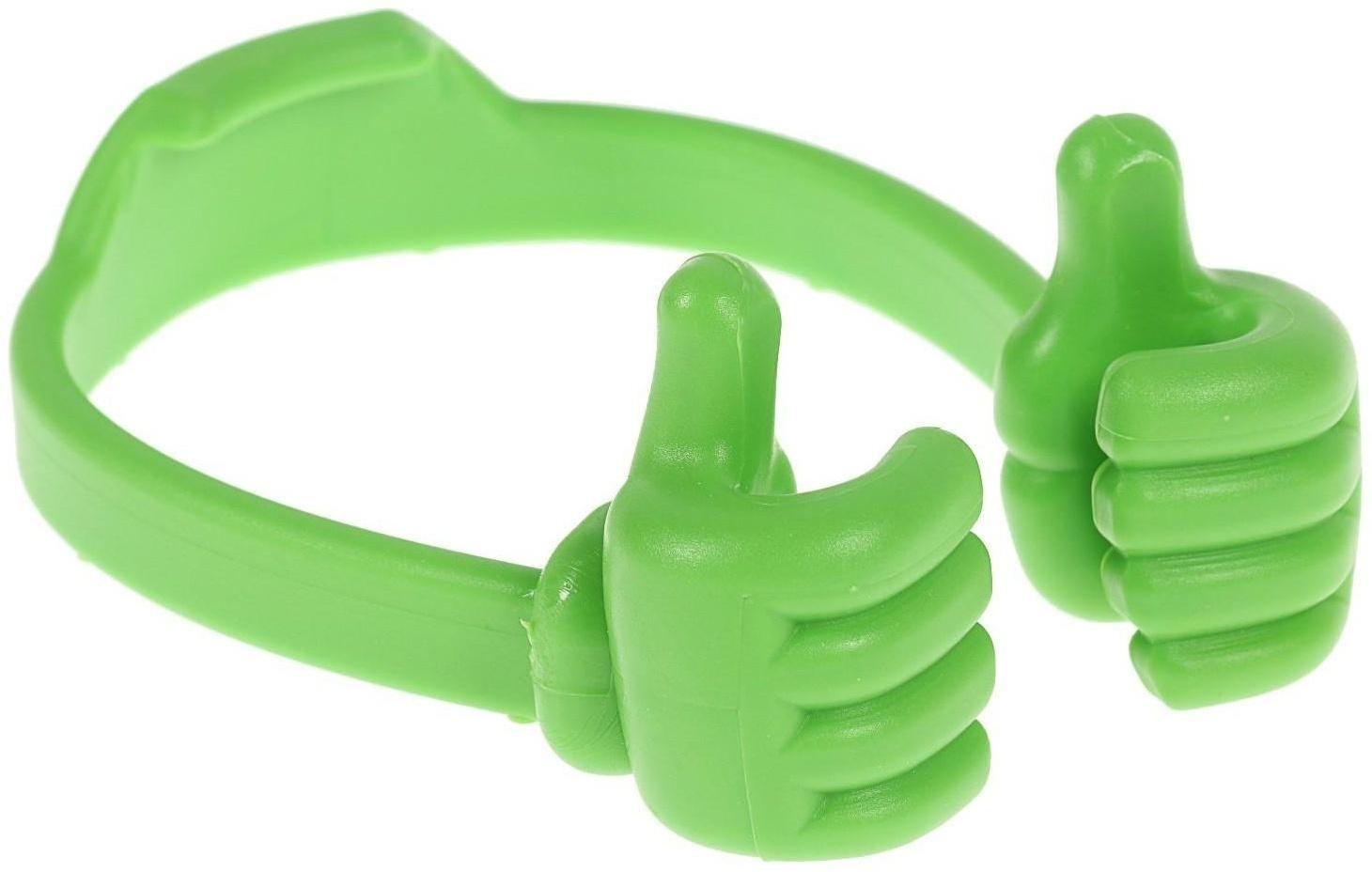 Подставка для телефона LuazON, в форме рук, регулируемая ширина, зелёная
