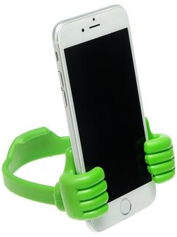 Подставка для телефона LuazON, в форме рук, регулируемая ширина, зелёная