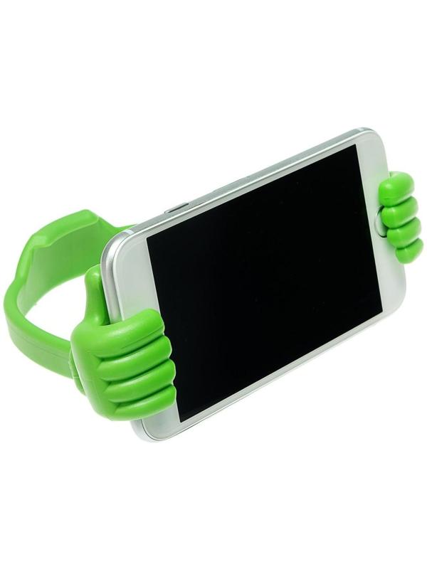 Подставка для телефона LuazON, в форме рук, регулируемая ширина, зелёная