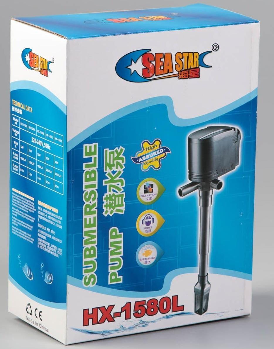 Помпа аквариумная Sea Star HX-1580L, 3500 л/ч, 40 Вт, высота подъема воды 2,5 м