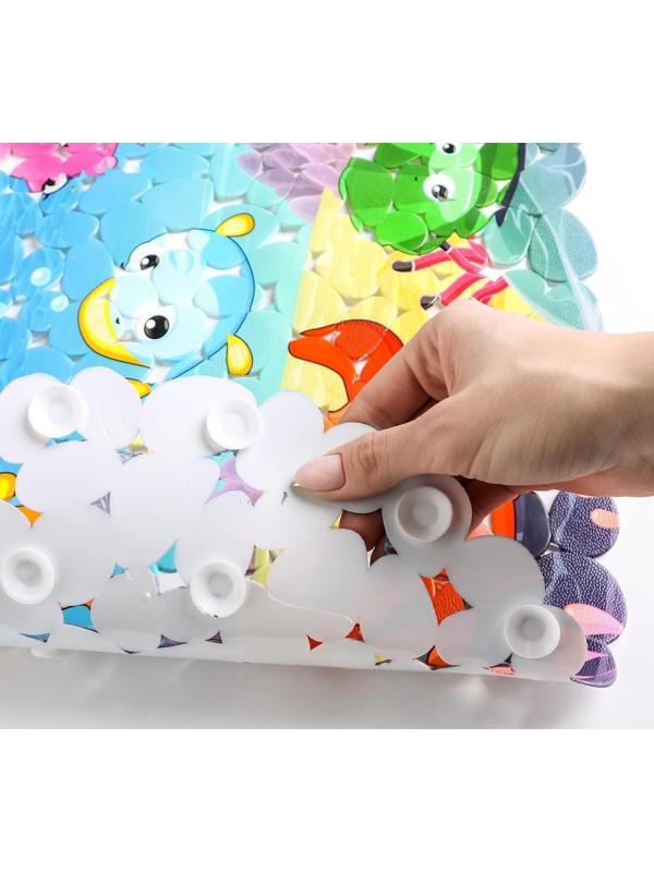 SPA-коврик для ванны на присосках Доляна «Яркие рыбы», 35×68 см, галька