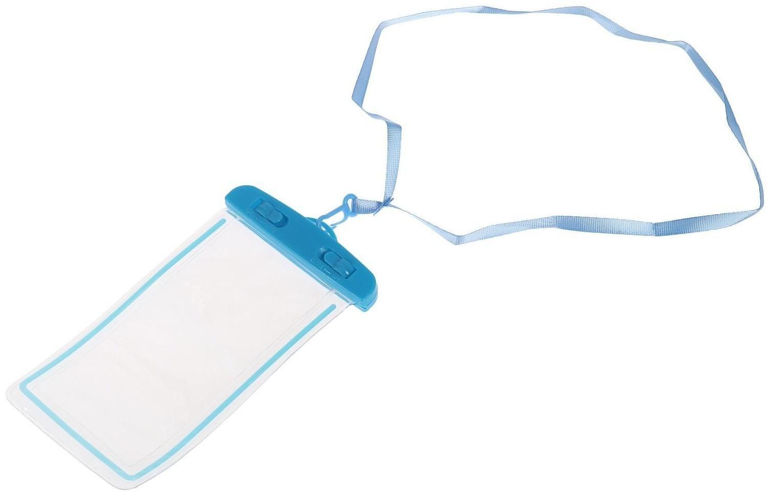 Водонепроницаемый чехол для телефона LuazON, 17х10 см, с отражателем, два фиксатора, МИКС