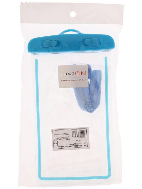 Водонепроницаемый чехол для телефона LuazON, 17х10 см, с отражателем, два фиксатора, МИКС