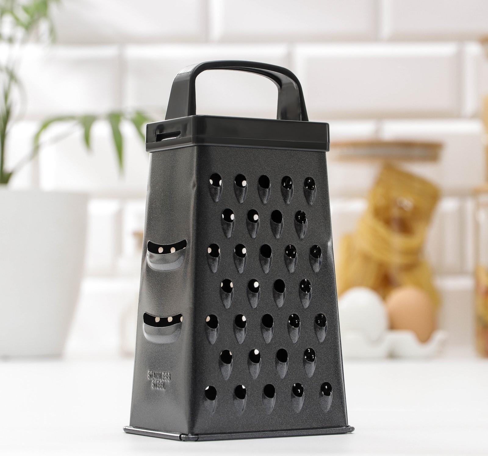 Тёрка четырёхгранная Доляна «Тёмная ночь», 17 см, ручка МИКС