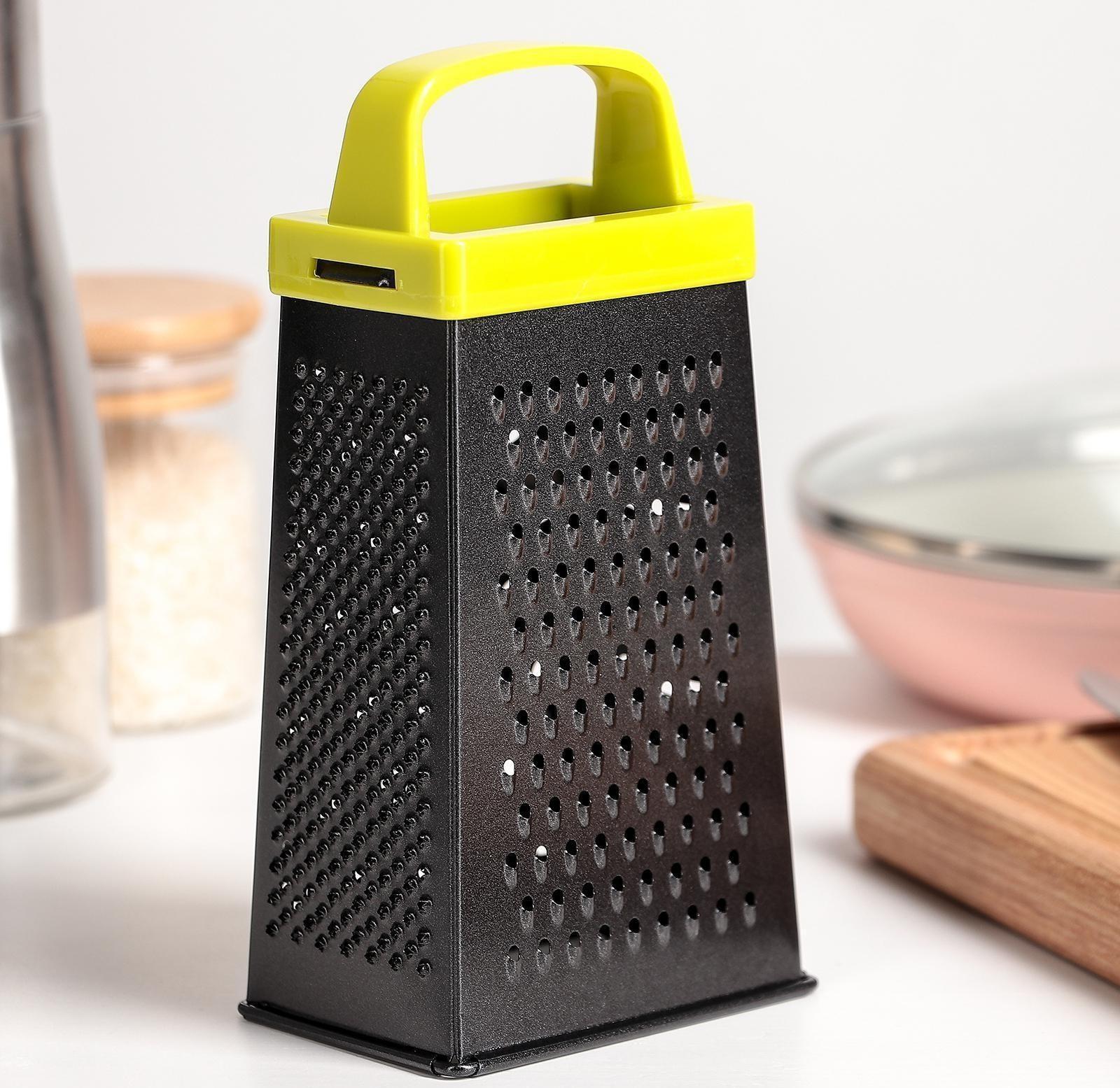 Тёрка четырёхгранная Доляна «Тёмная ночь», 17 см, ручка МИКС