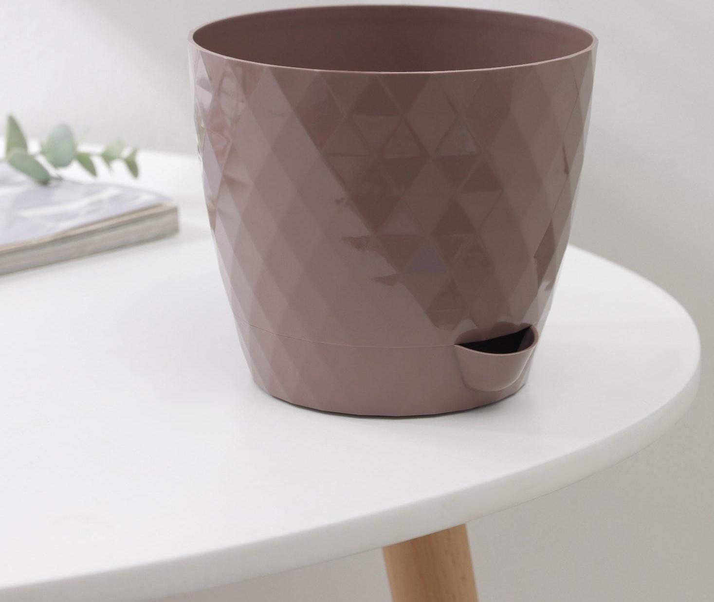 Горшок для цветов с прикорневым поливом «Румба», 1 л, цвет коричневый