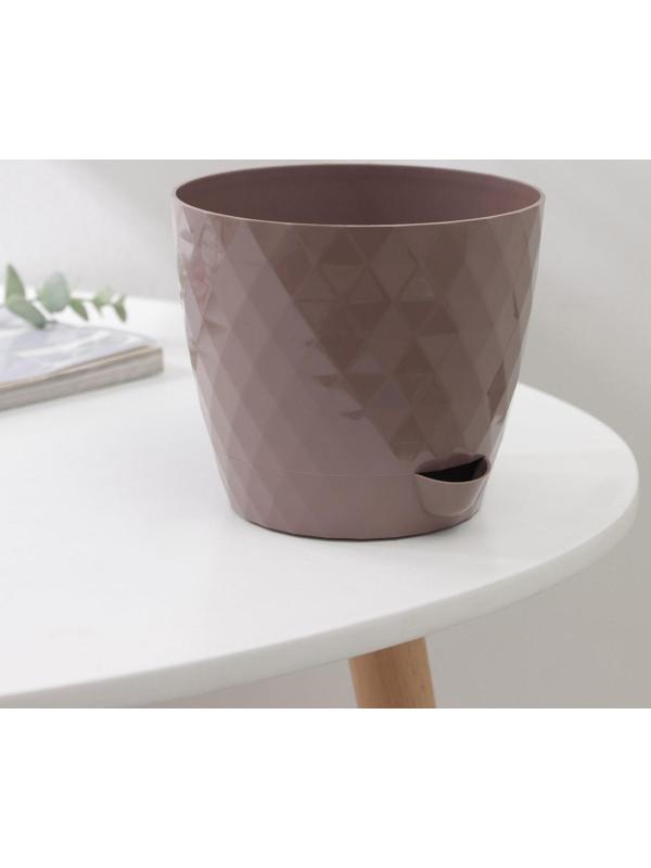 Горшок для цветов с прикорневым поливом «Румба», 1 л, цвет коричневый