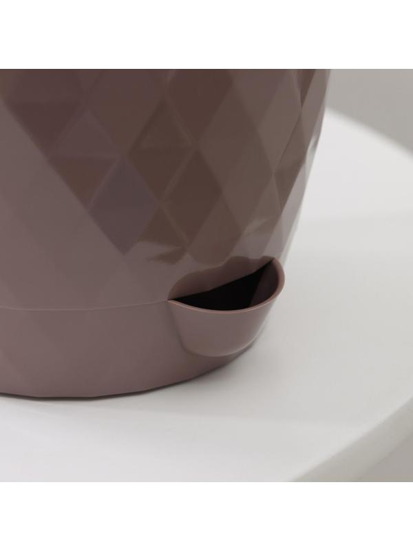 Горшок для цветов с прикорневым поливом «Румба», 1 л, цвет коричневый