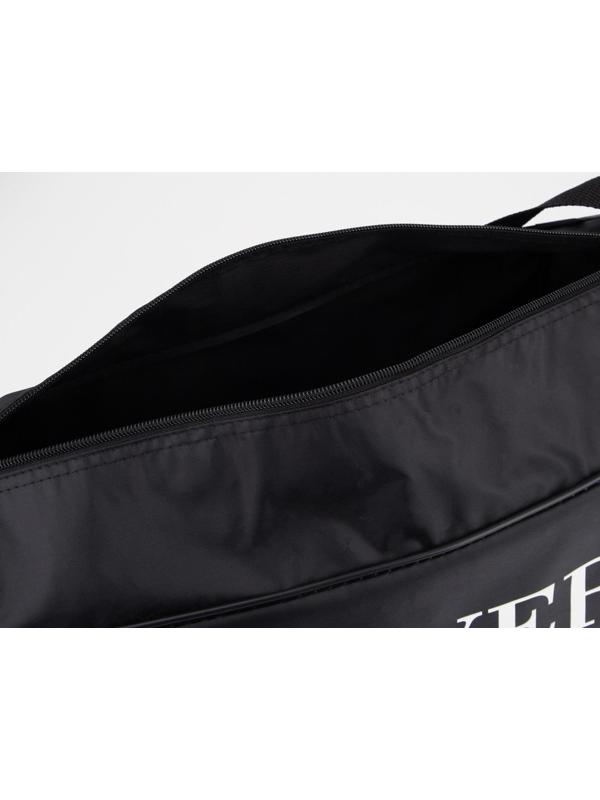 Сумка спортивная Never give up, на молнии, наружный карман, цвет чёрный