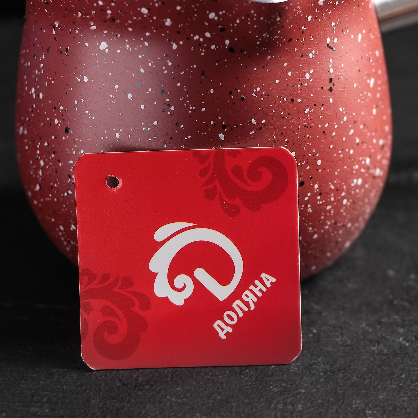 Турка Доляна «Бордо», 450 мл, пластиковая ручка, антипригарное покрытие