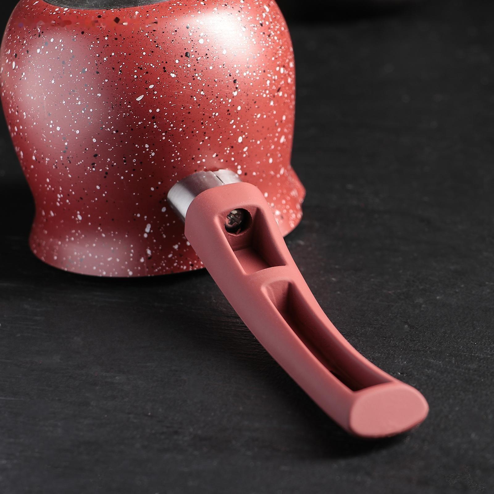 Турка Доляна «Бордо», 450 мл, пластиковая ручка, антипригарное покрытие