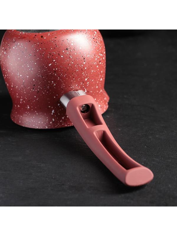 Турка Доляна «Бордо», 450 мл, пластиковая ручка, антипригарное покрытие