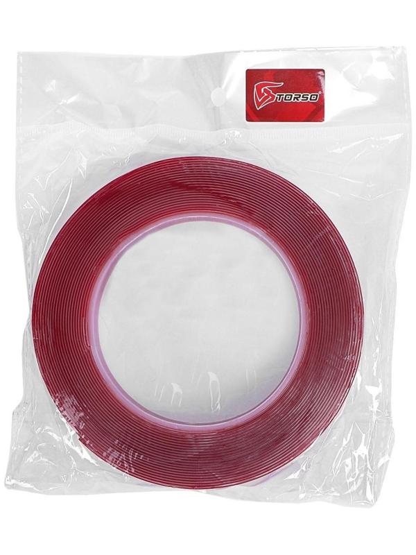 Клейкая лента TORSO, прозрачная, двусторонняя, акриловая, 10 мм x 10 м