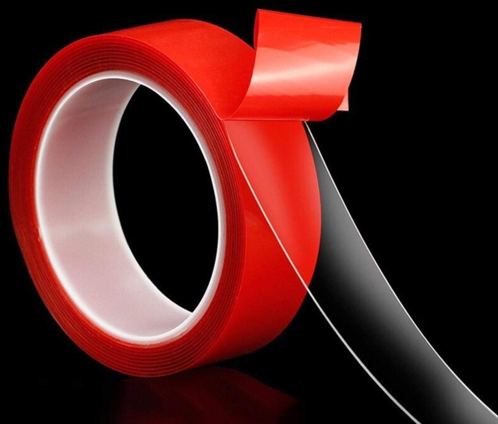 Клейкая лента TORSO, прозрачная, двусторонняя, акриловая, 15 мм x 10 м