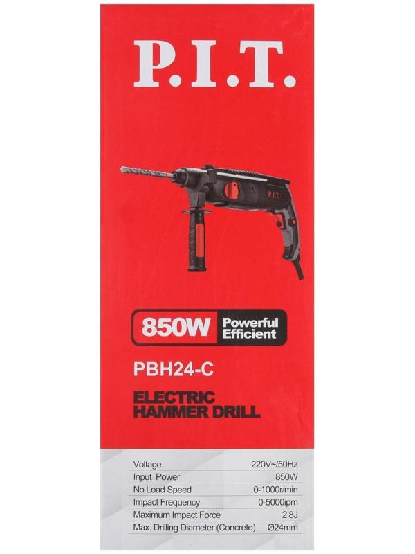 Перфоратор P.I.T. PBH24-C МАСТЕР, 850 Вт, 2.4 Дж, SDS+, 5000 уд/мин, 3 режима, кейс