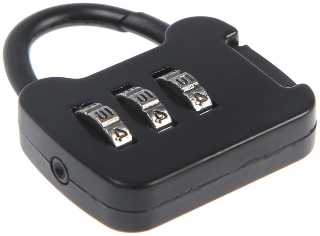 Замок навесной кодовый ТУНДРА ZK001, черный