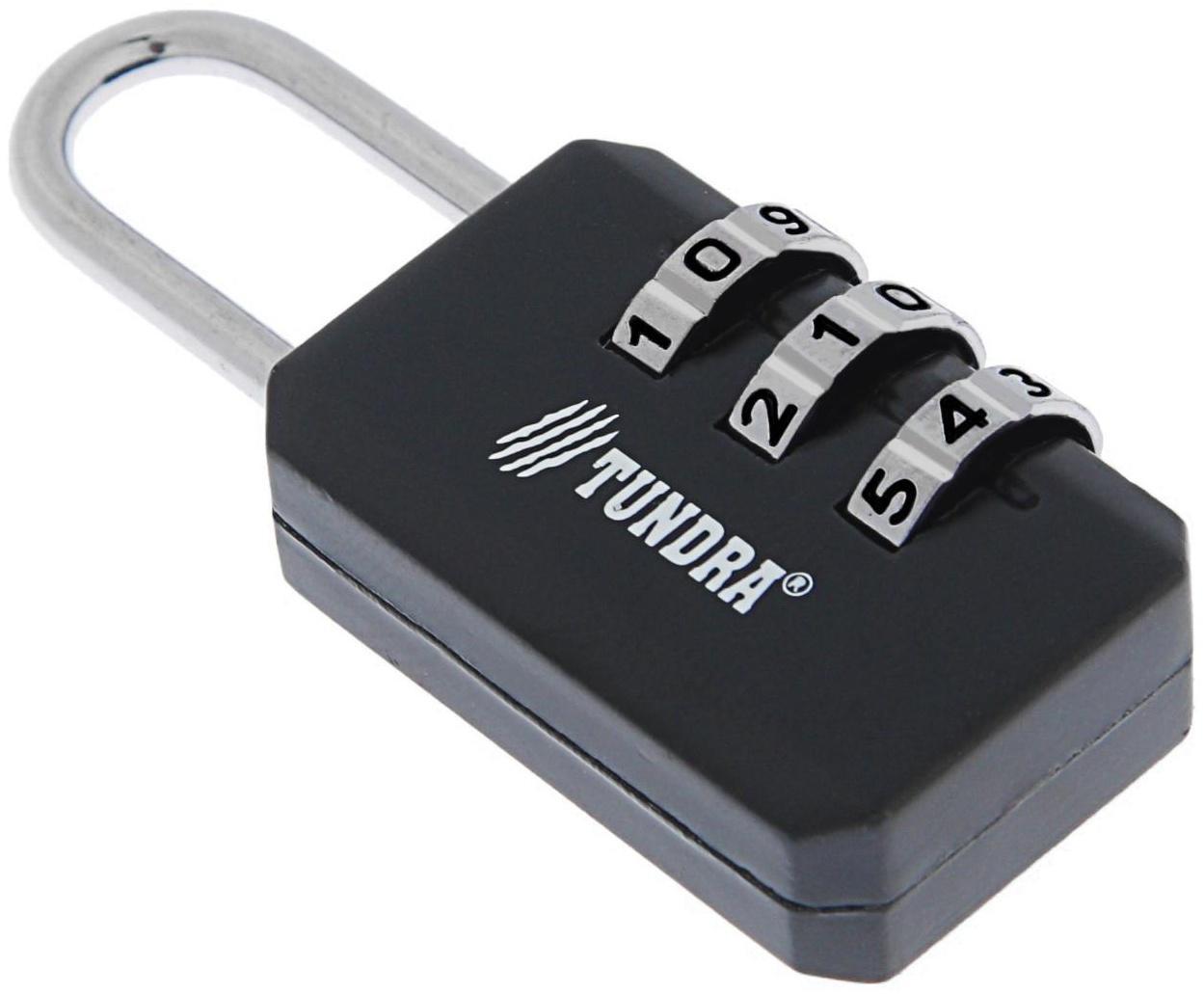 Замок навесной кодовый ТУНДРА ZK003, черный