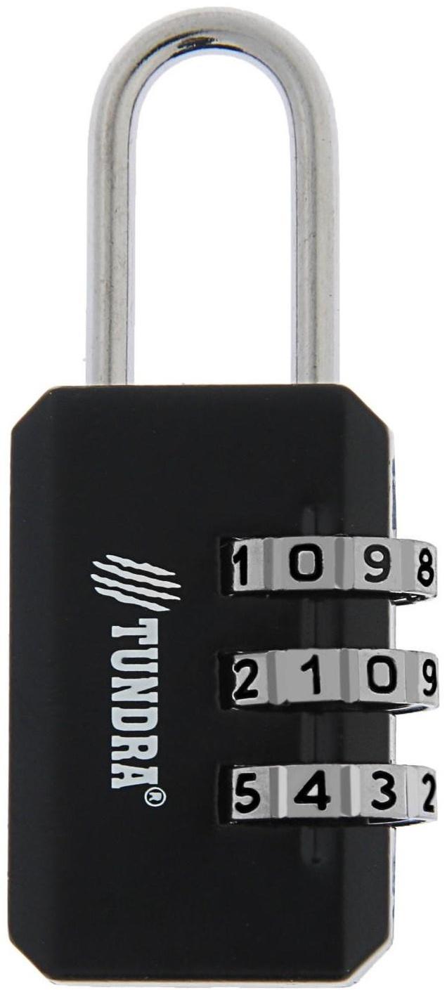 Замок навесной кодовый ТУНДРА ZK003, черный