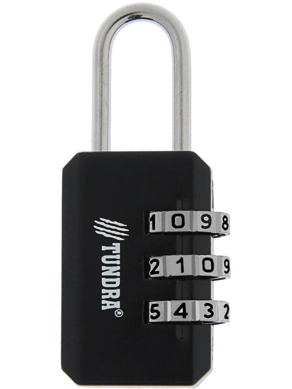 Замок навесной кодовый ТУНДРА ZK003, черный