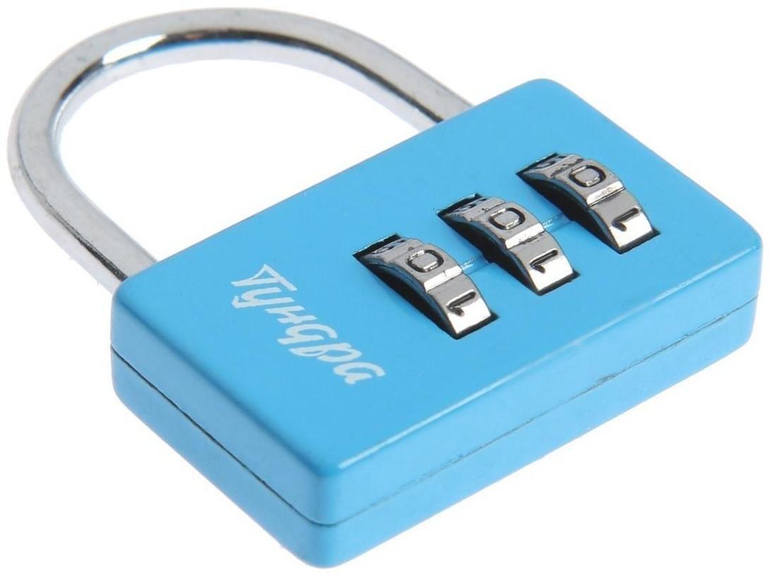 Замок навесной кодовый ТУНДРА ZK004, синий