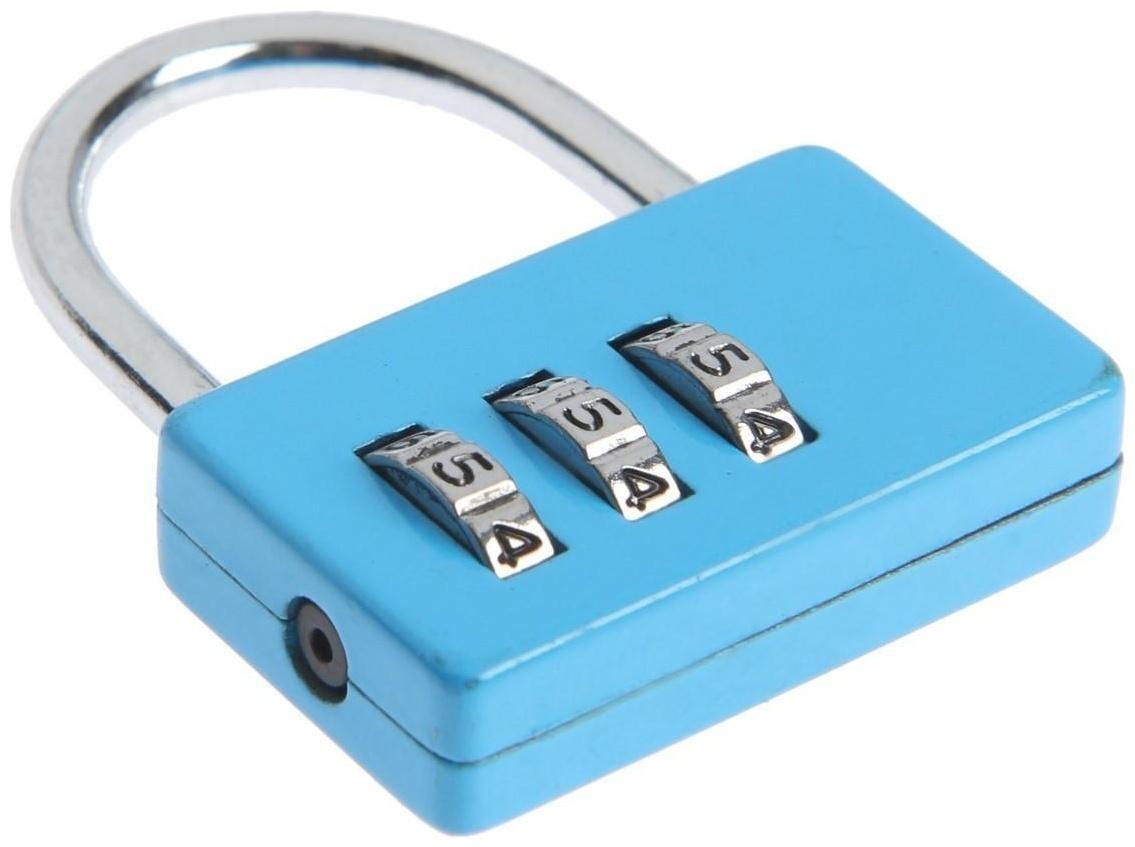 Замок навесной кодовый ТУНДРА ZK004, синий