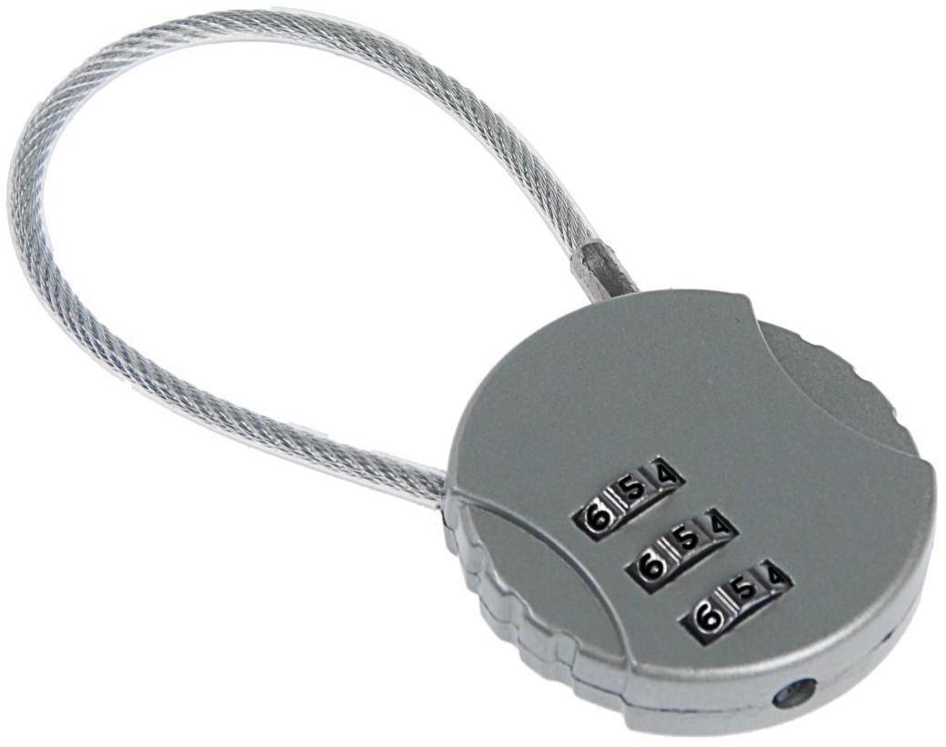Замок навесной кодовый ТУНДРА ZK005, серебряный