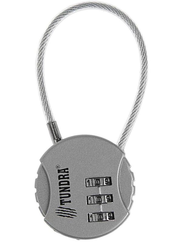 Замок навесной кодовый ТУНДРА ZK005, серебряный
