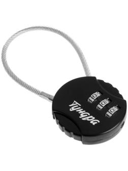 Замок навесной кодовый ТУНДРА ZK005, черный