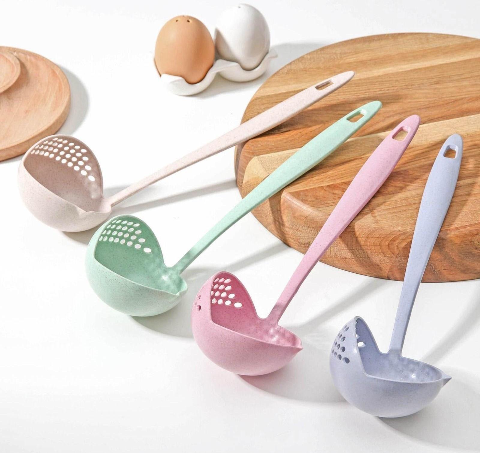 Половник-шумовка, 27 см, цвет МИКС