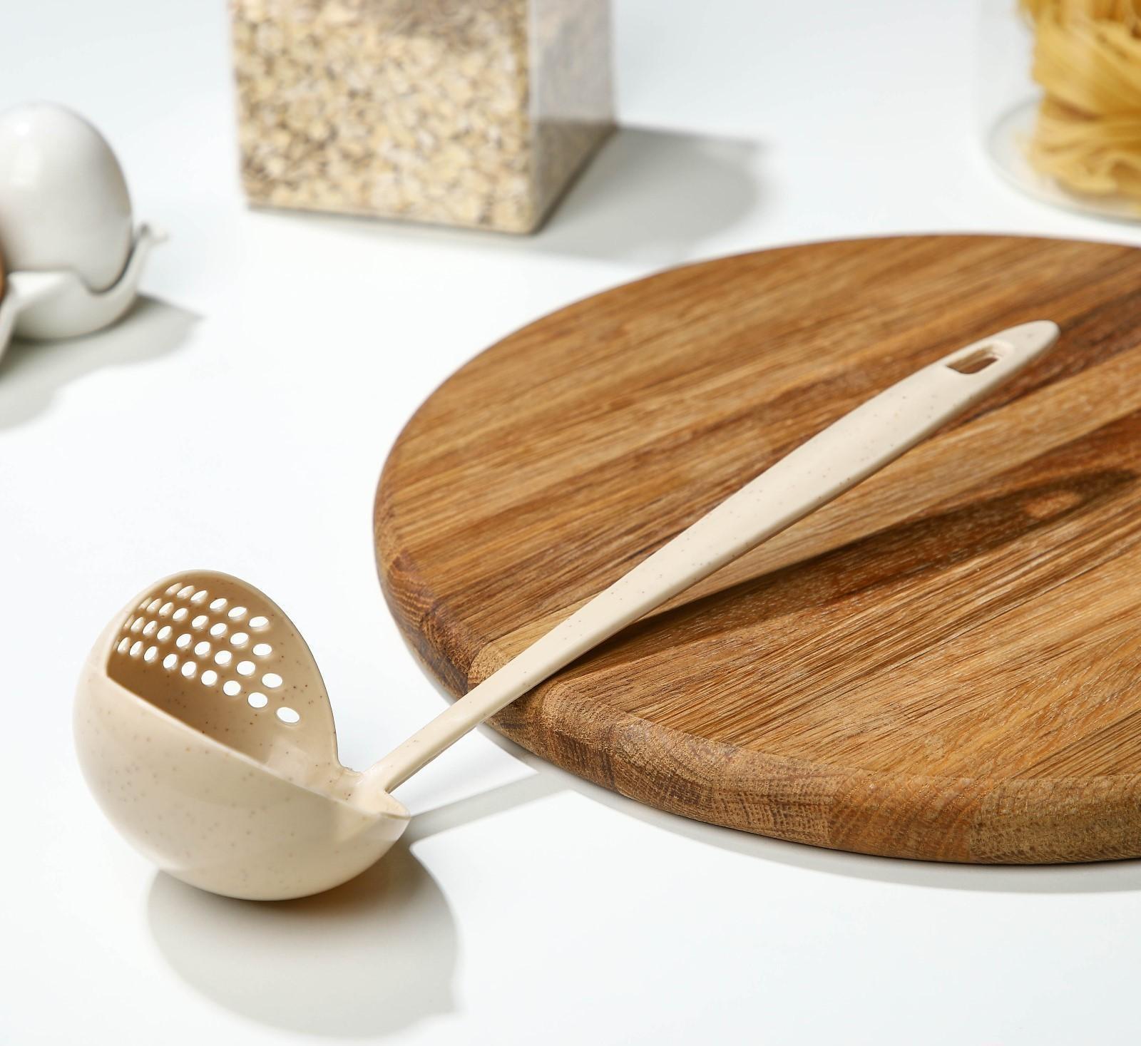 Половник-шумовка, 27 см, цвет МИКС