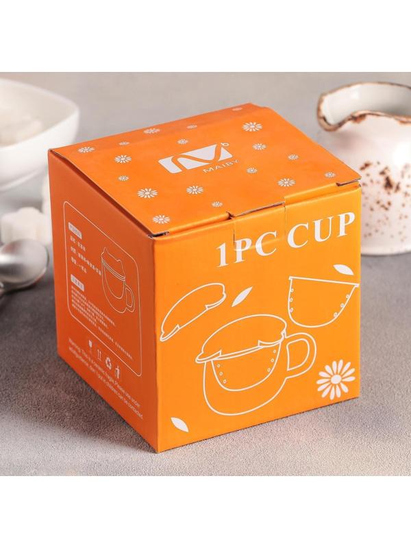 Кружка стеклянная с ситом «Нежность», 300 мл, 12×9,5×10 см, цвет МИКС