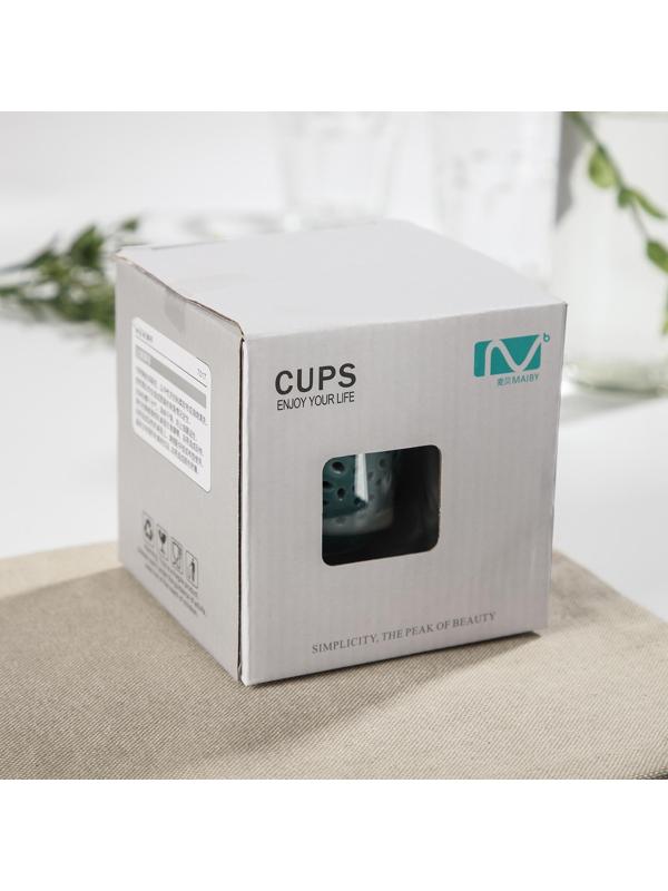 Кружка стеклянная с ситом «Нежность», 300 мл, 12×9,5×10 см, цвет МИКС